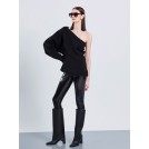 Πλεκτ΄ή μπλούζα μαύρη με ένα μανίκι CECILE | Libelloula Μοντέρνα γυναικεία ρούχα
