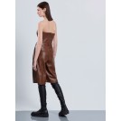 Brown leatherette bermuda shorts CELESTE  | Libelloula women fashion and accessories