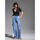 Jeans blue high waist MAXWELL | Libelloula women fashion and accessories