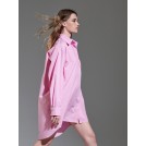 Πουκάμισο ροζ ριγέ μακρύ Millie | Libelloula Μοντέρνα γυναικεία ρούχα
