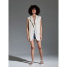 Vest beige long linen Gemma | Libelloula women fashion and accessories
