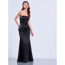Black long strapless satin dress Colleen | Libelloula women fashion and accessories
