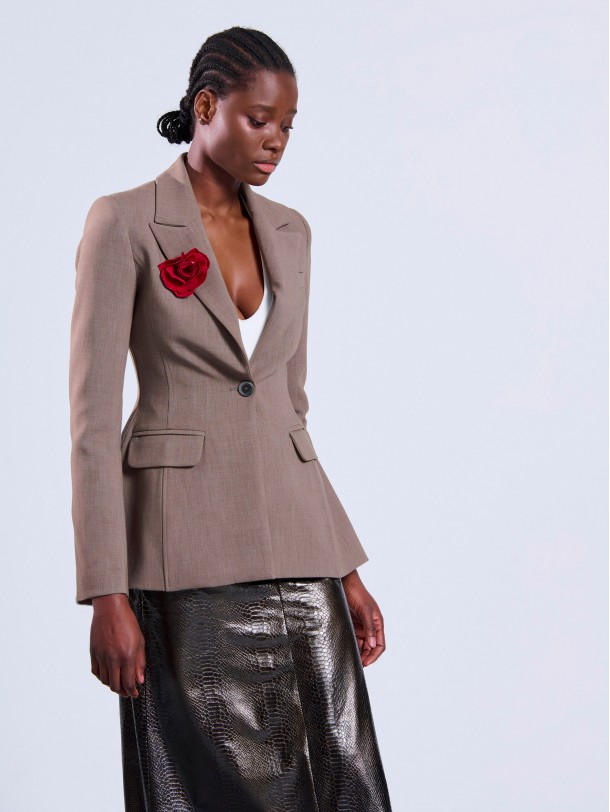 Beige underwire fitted blazer ZELIA | Libelloula women fashion and accessories