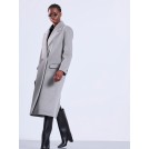 Grey long oversized crossed coat MURPHY | Libelloula women fashion and accessories