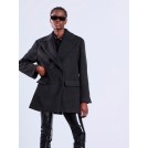 Black oversize pea coat TRIXIE  | Libelloula women fashion and accessories