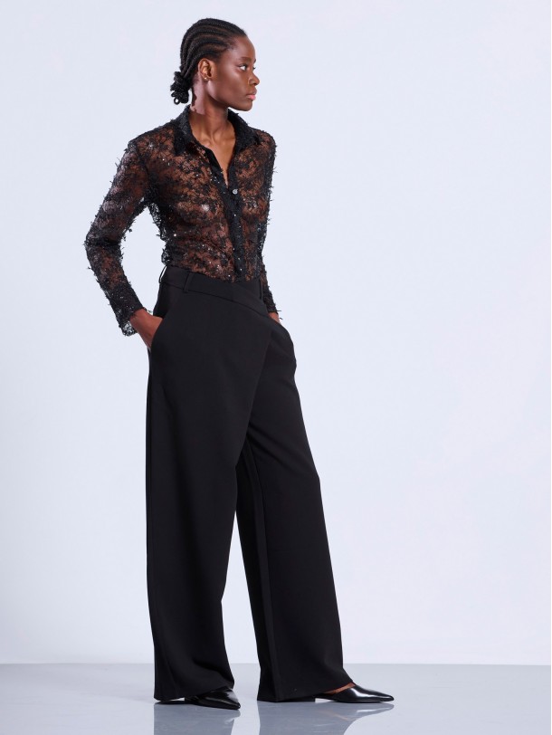 Black wrap pants RILEY | Libelloula women fashion and accessories