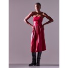 Red midi vinyl skirt with pleats MILANIA | Libelloula women fashion and accessories