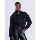 Φούτερ μαύρο με μεταλλικό φερμουάρ JORDAN | Libelloula Μοντέρνα γυναικεία ρούχα