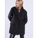 Black oversize pea coat TRIXIE  | Libelloula women fashion and accessories