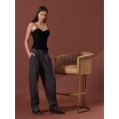 Grey pants with front darts HEIDY | Libelloula women fashion and accessories