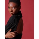 Black mini dress with open back SALINA | Libelloula women fashion and accessories