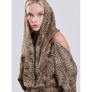 Leopard hoodie with open leopard IMANE | Libelloula women fashion and accessories