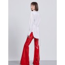 White long shirt with shoulder pads DENYSE | Libelloula women fashion and accessories