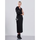 Φόρεμα μαύρο μίντι ντραπέ με κουκούλα SCOTTIE | Libelloula Μοντέρνα γυναικεία ρούχα