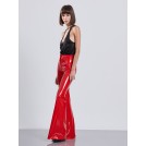 Red highwaisted vinyl flare pants COURTNEY | Libelloula women fashion and accessories