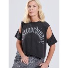 Grey t-shirt top MARTHA with  print  | Libelloula women fashion and accessories