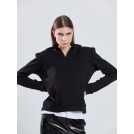 Φούτερ πλεκτό μαύρο με κουκούλα LOUISE | Libelloula Μοντέρνα γυναικεία ρούχα