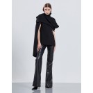 Black knitted turtle neck with open sleeves MAXIME | Libelloula women fashion and accessories