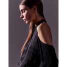 Black shirt with open back QUINTEN | Libelloula women fashion and accessories