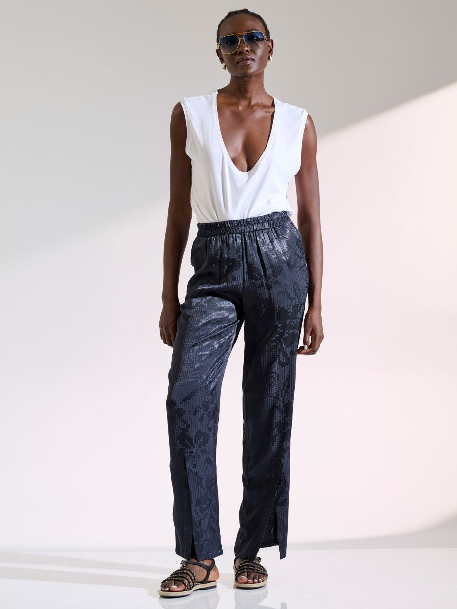 Charcoal satin pants SHANTI