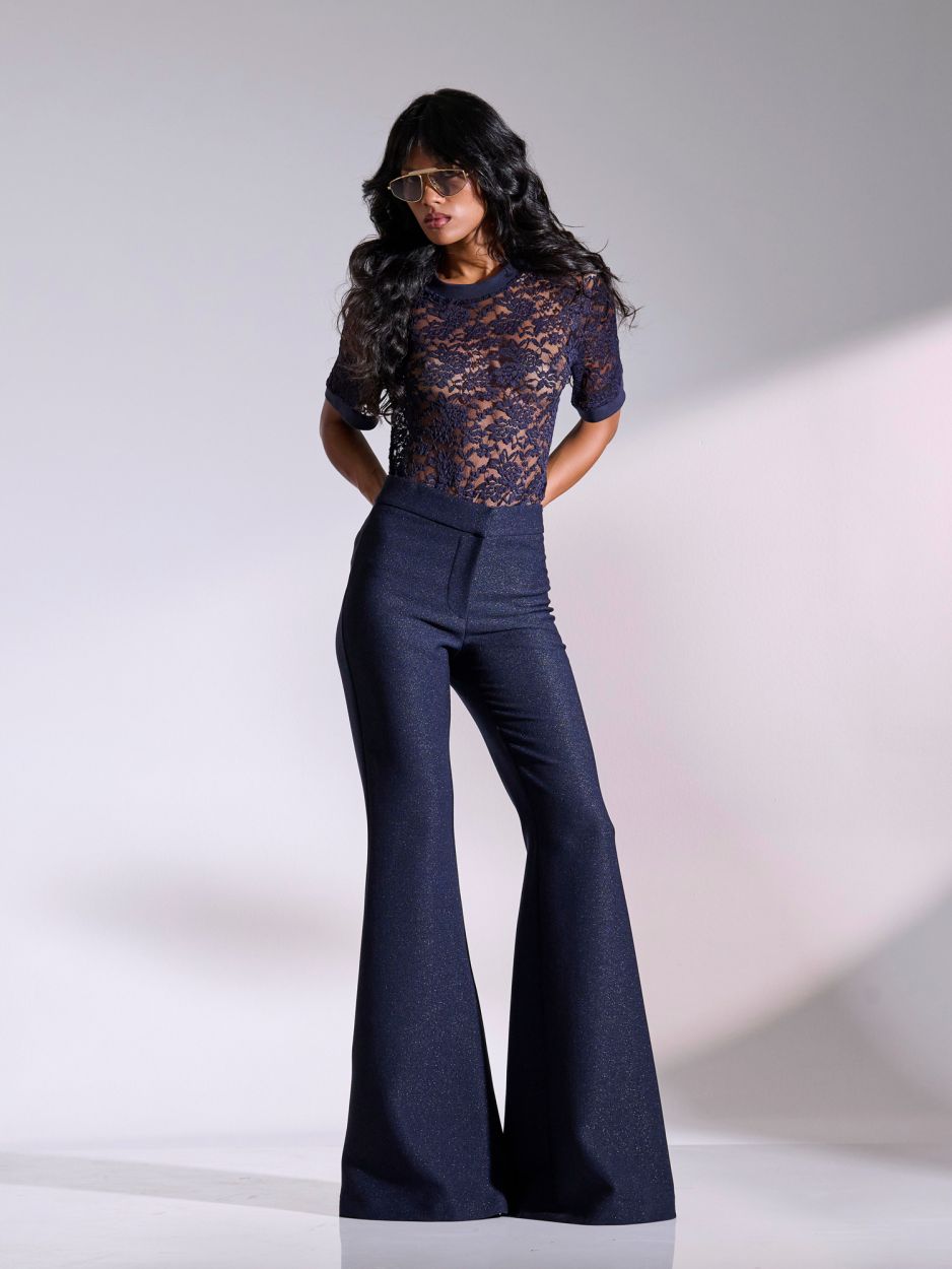 Navy blue flared pants BRITT