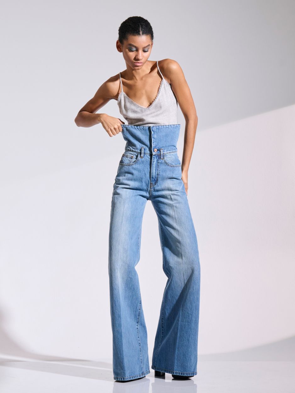 Blue high waisted jeans COOPER