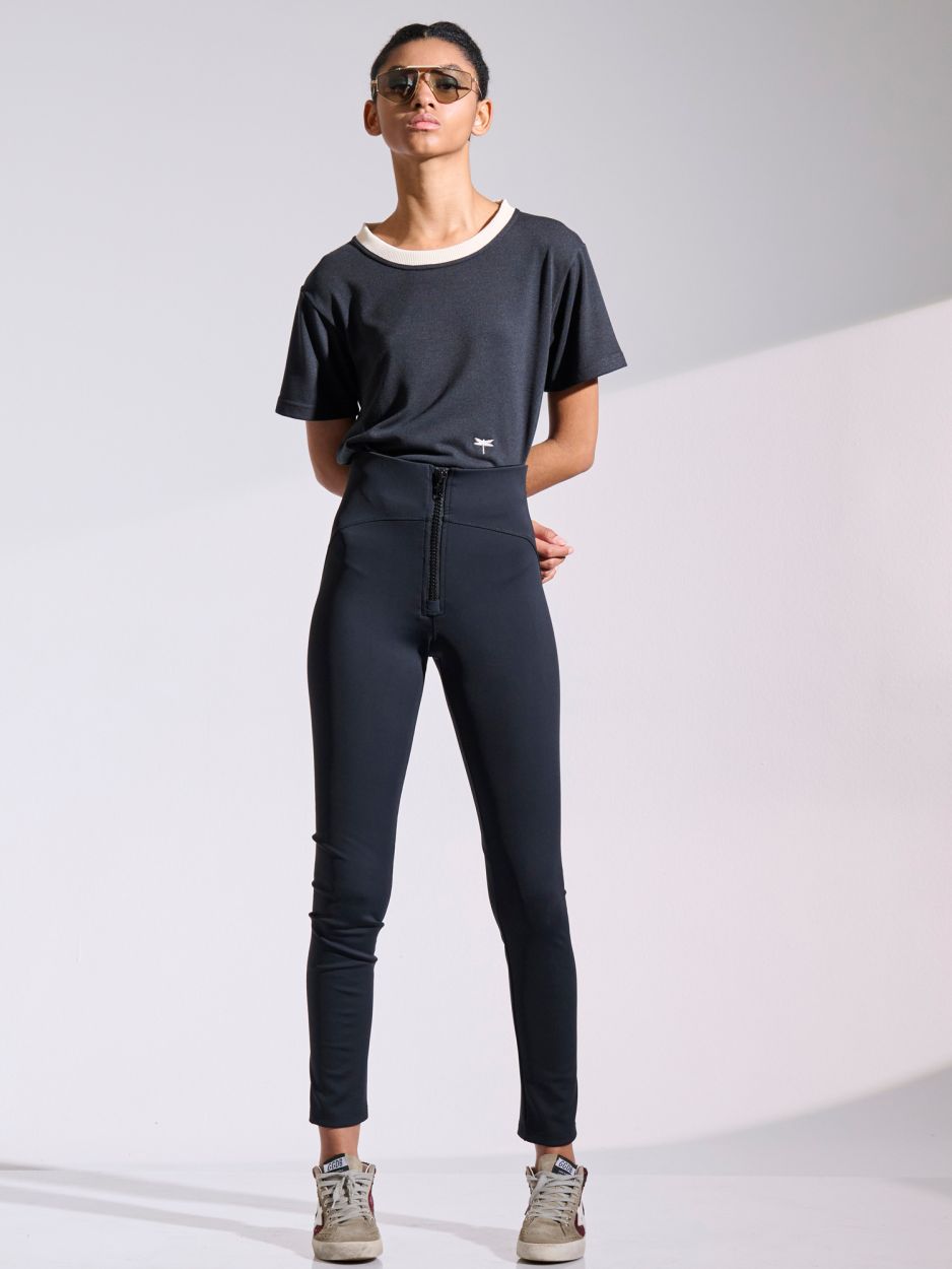 Black  shaping leggings with zipper BRONDY