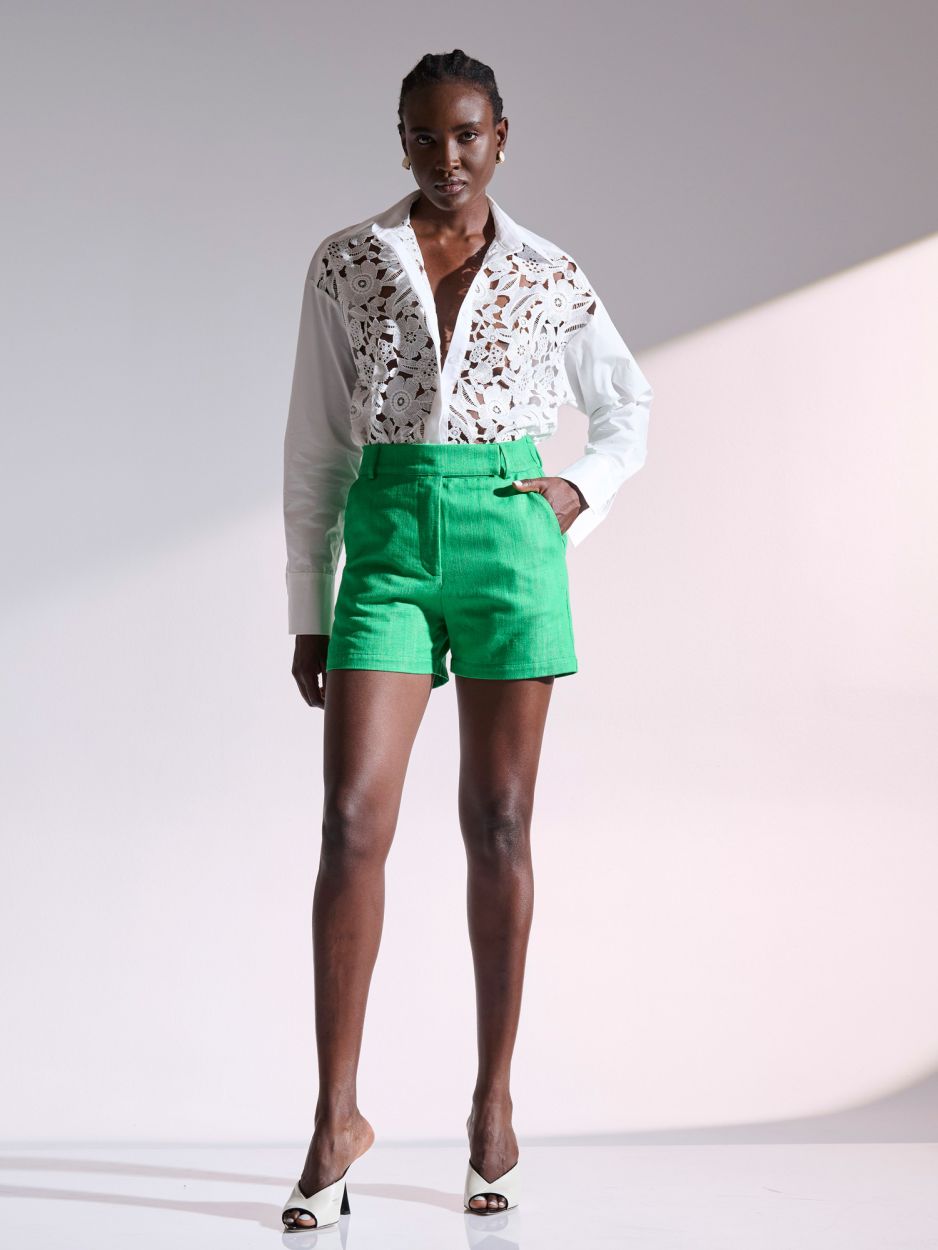 Shorts green denim MASSIMO