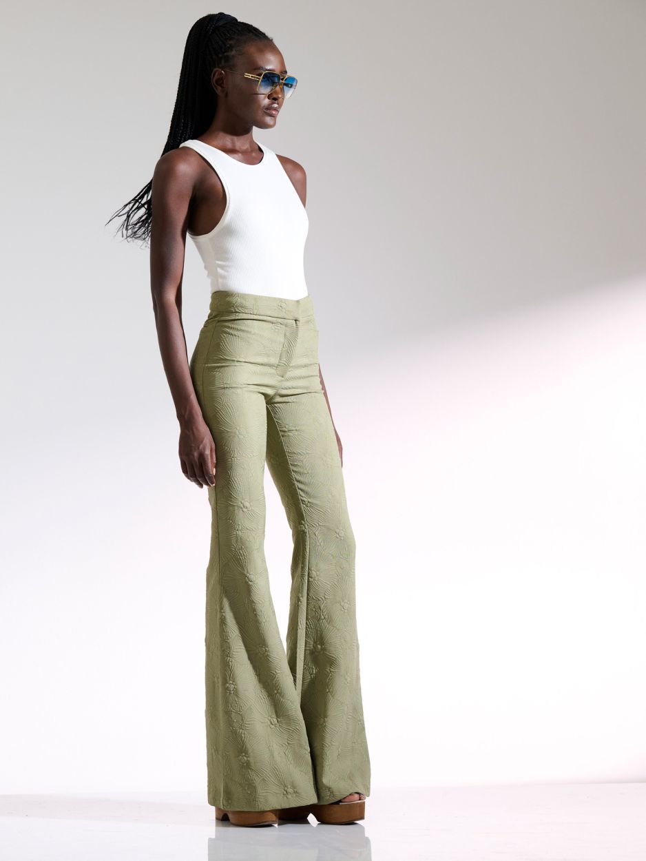 Khaki flared pants ASYLIA