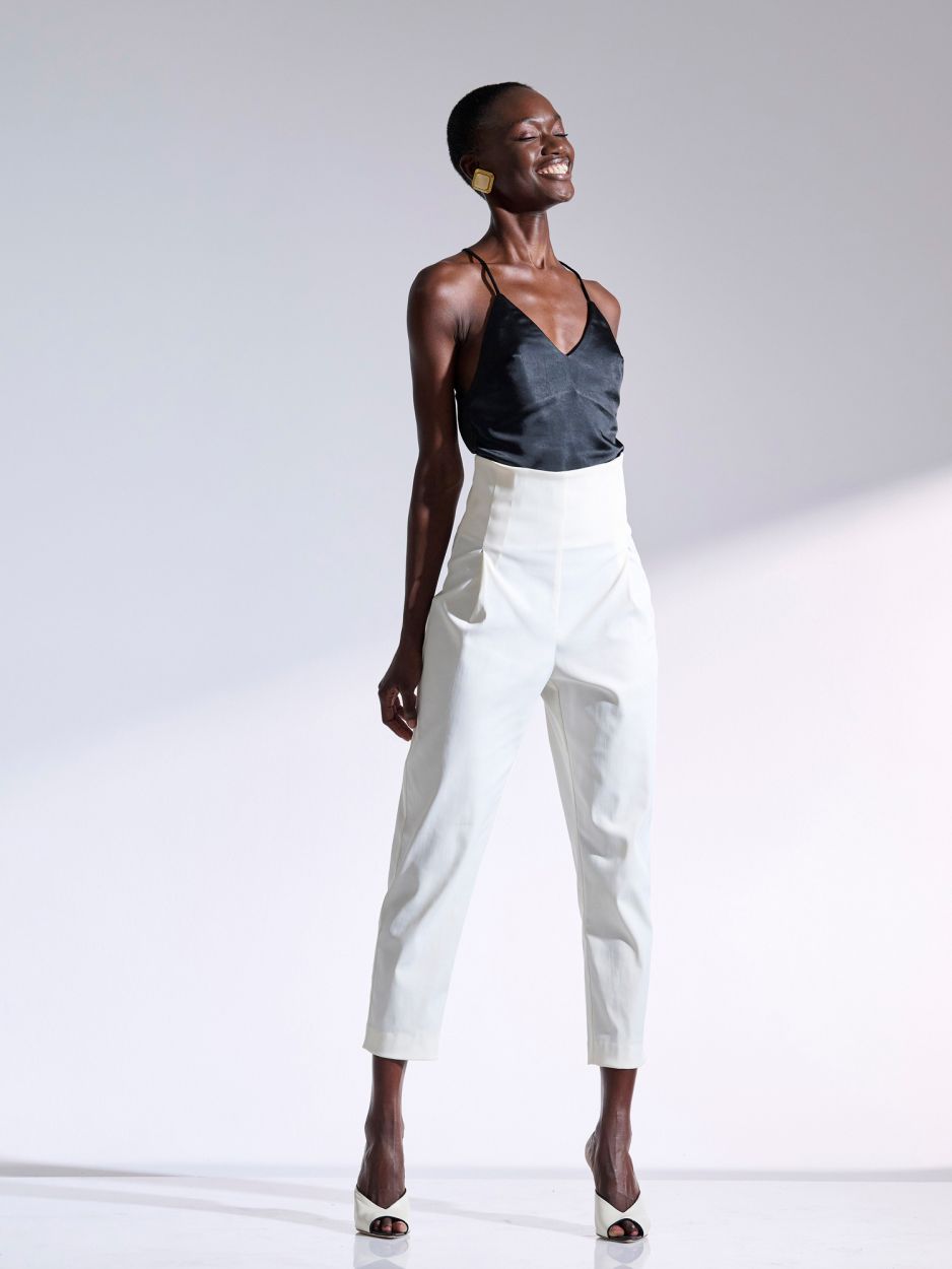 White high waist pants BROOKLYN