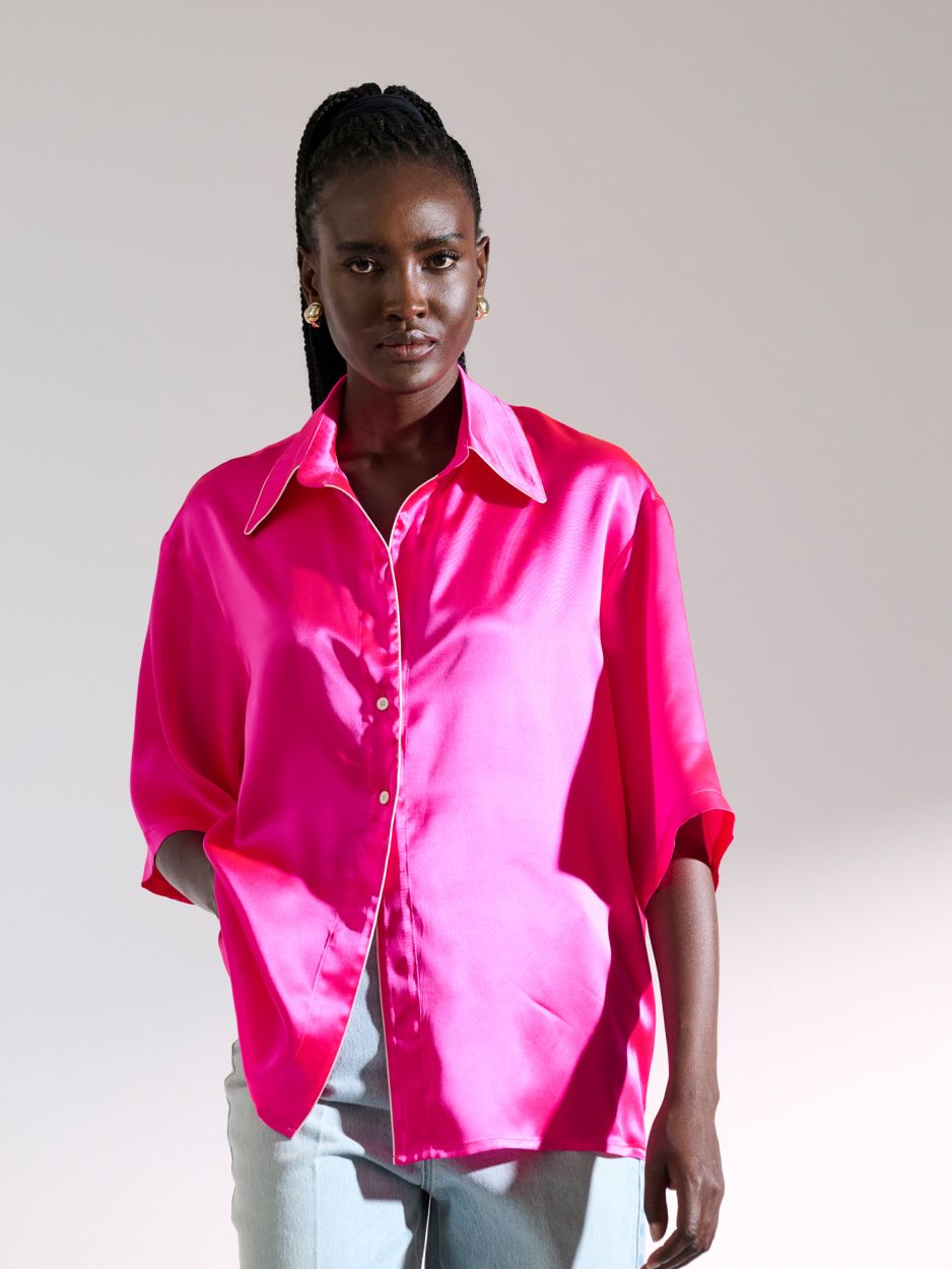 Fuchsia silk shirt MACKENZIE