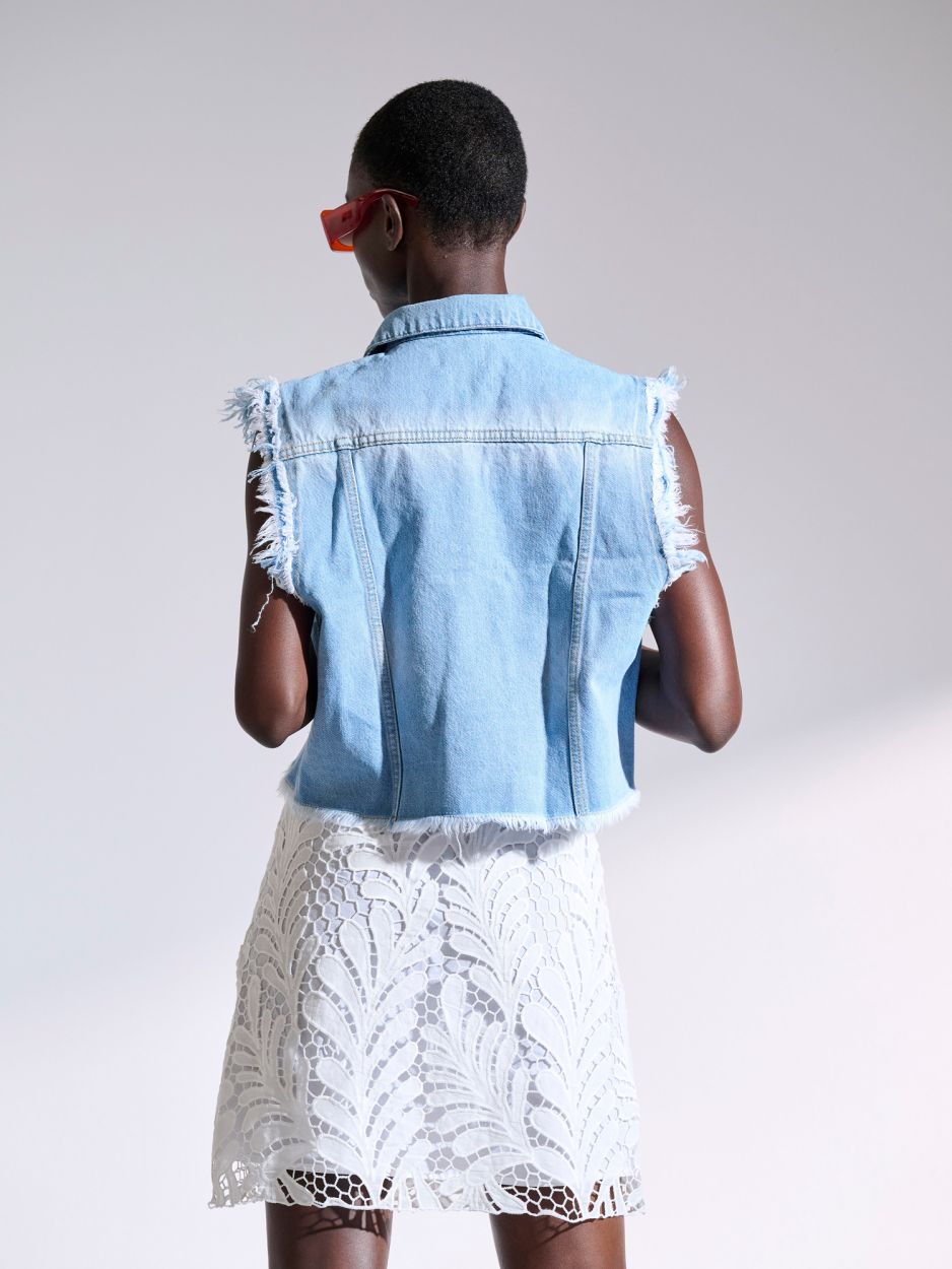 Light blue sleeveless denim MORGAN