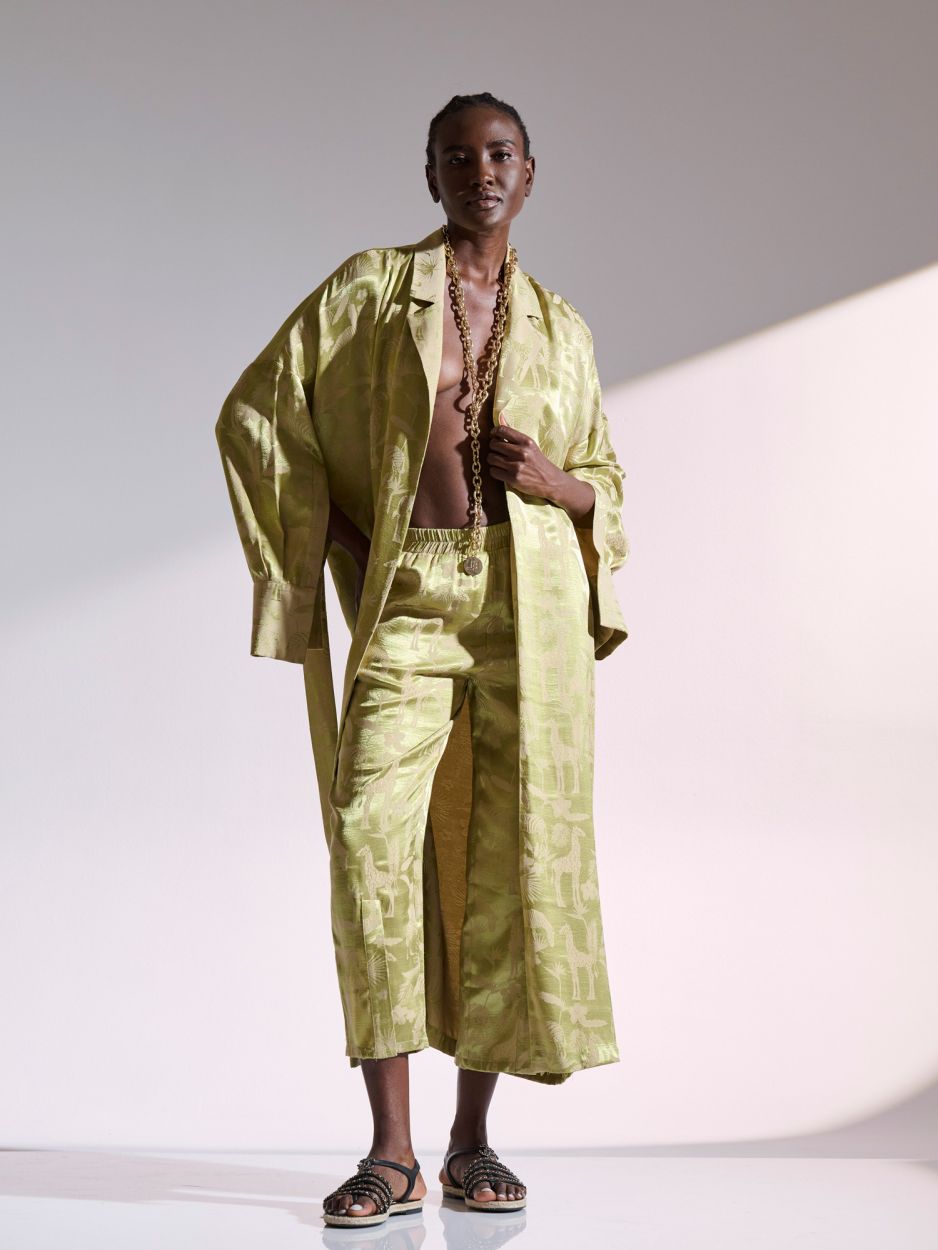 Lime long kimono LIVIA