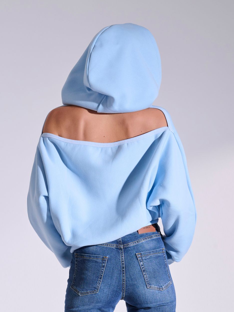 Light blue hoodie with open back BRIGHTON