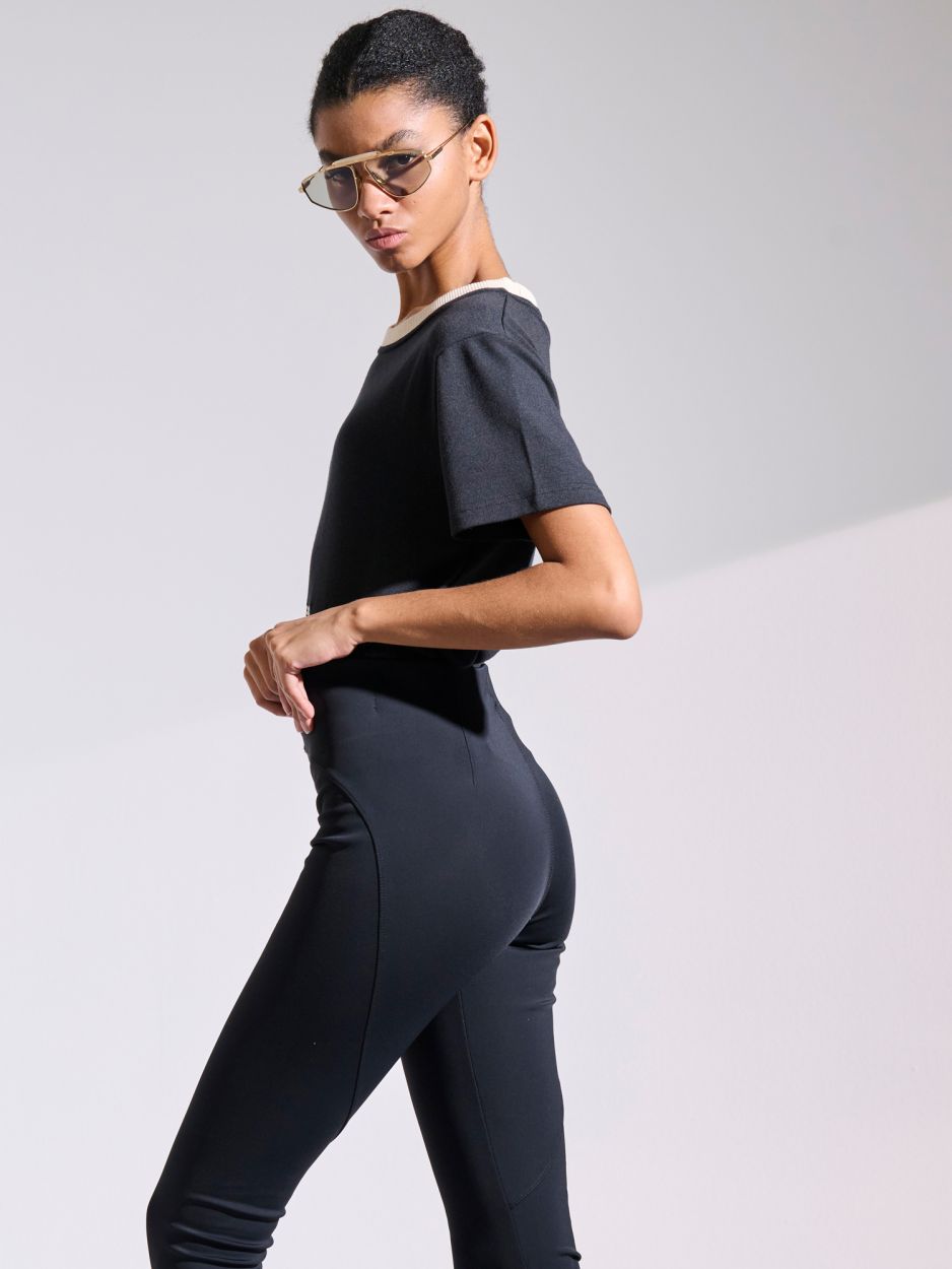 Black  shaping leggings with zipper BRONDY