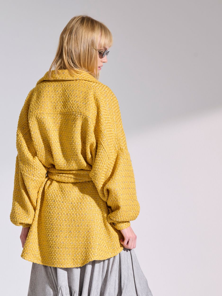 Yellow tweed overshirt KENNETH