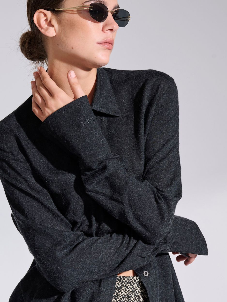 Black soft wool shirt GINETTE