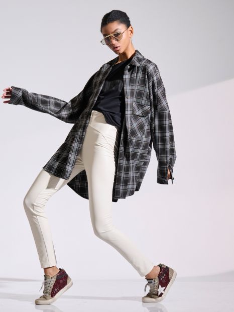 Black checked overshirt PAIGE