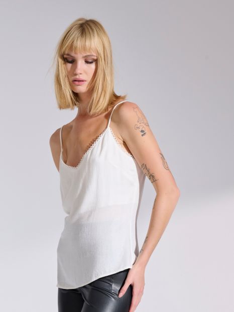 Off-white soft wool lingerie top JANICE