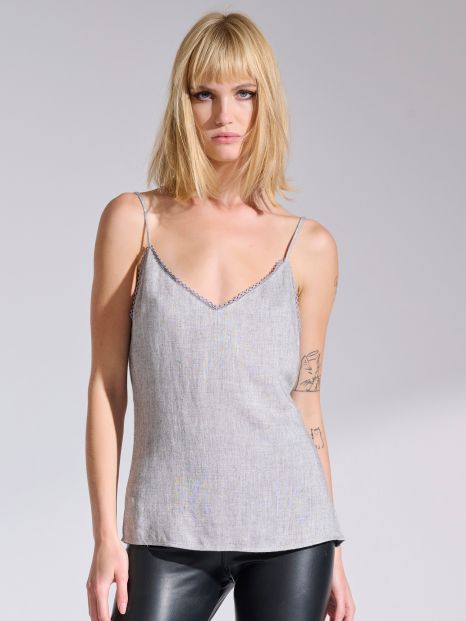 Grey soft wool lingerie top JANICE