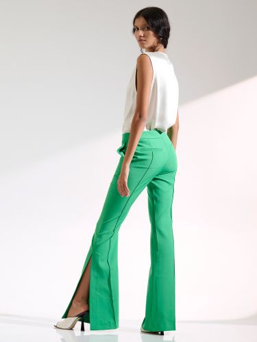 zPants green wide flared Karen