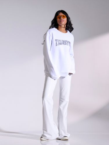 White sweatshirt with print BOSTON