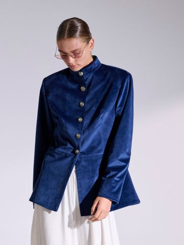 Blue velvet blazer ALLEGRA