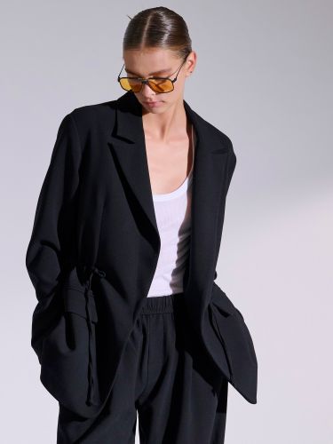 Black oversized blazer with cord COLBY