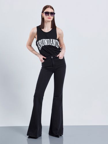 Black denim flare pants LENNOX