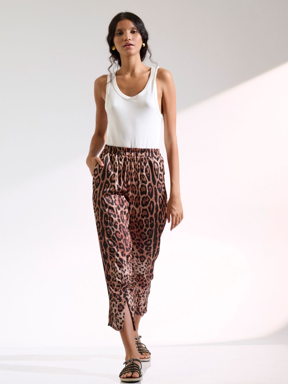 Leopard crop pants LIVIA