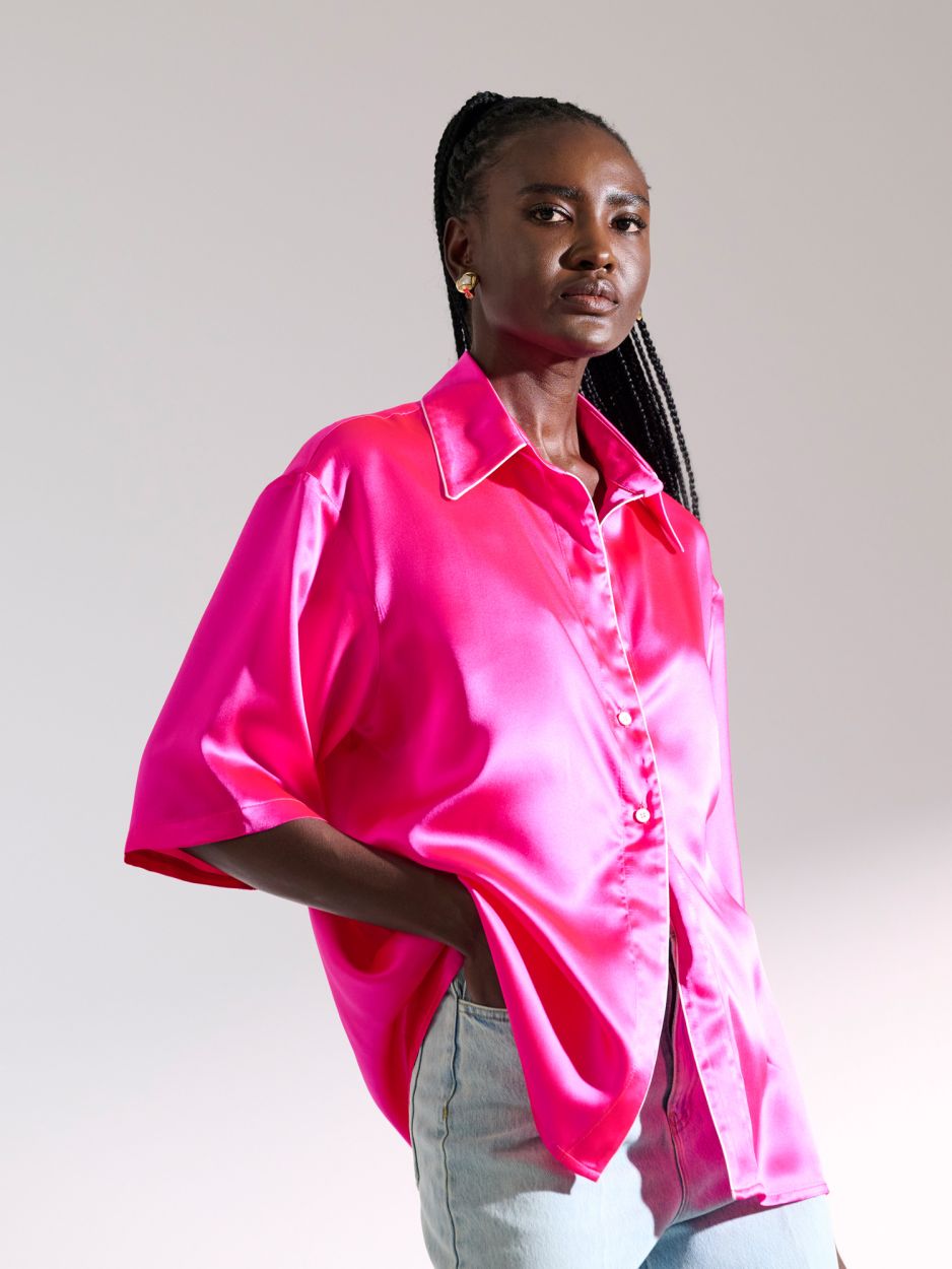 Fuchsia silk shirt MACKENZIE