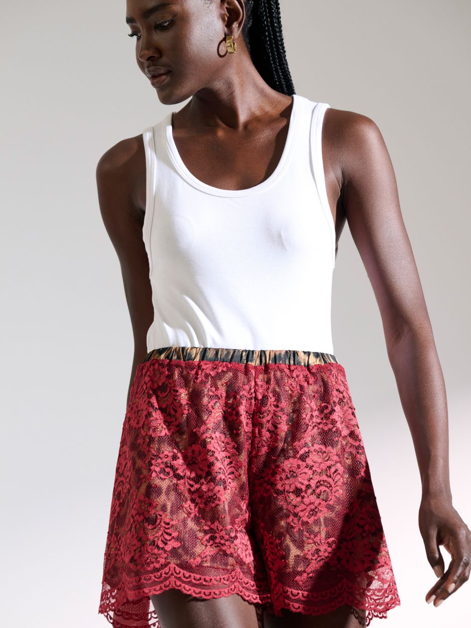 Bordeaux lace shorts KENZA