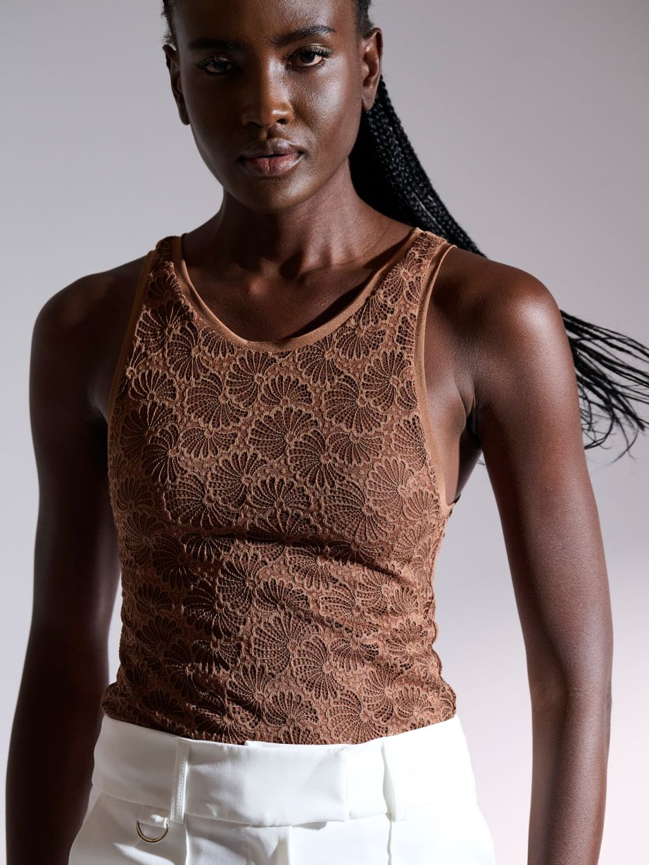 ROXIE brown lace top