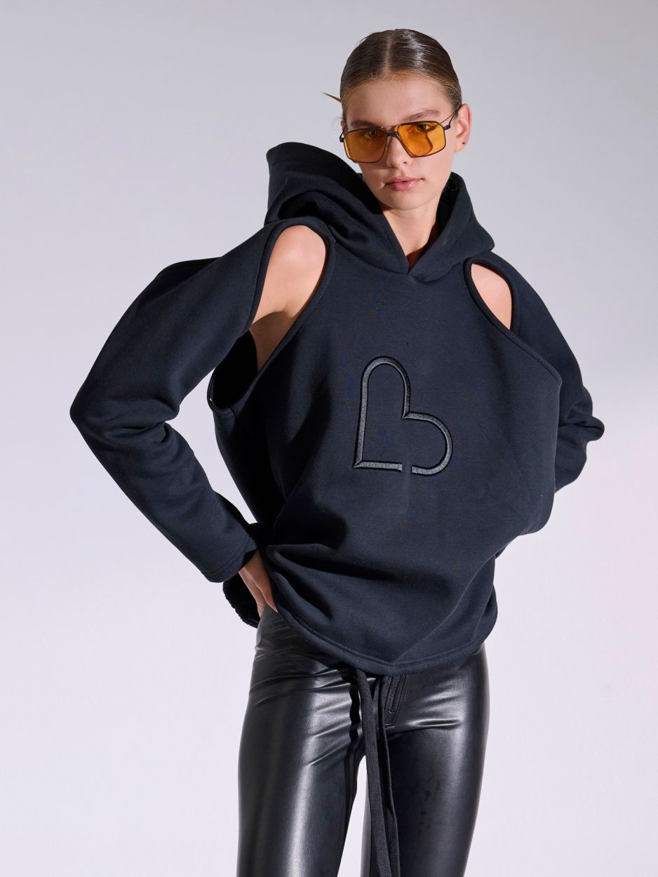 Black hoodie with underarm cuts DENVER